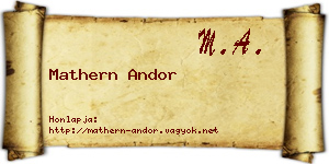 Mathern Andor névjegykártya
